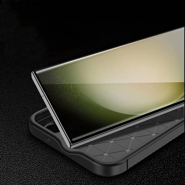 Galaxy S24 Ultra Kılıf Redclick Karbon Görünümlü Silikon Kapak - Resim 6