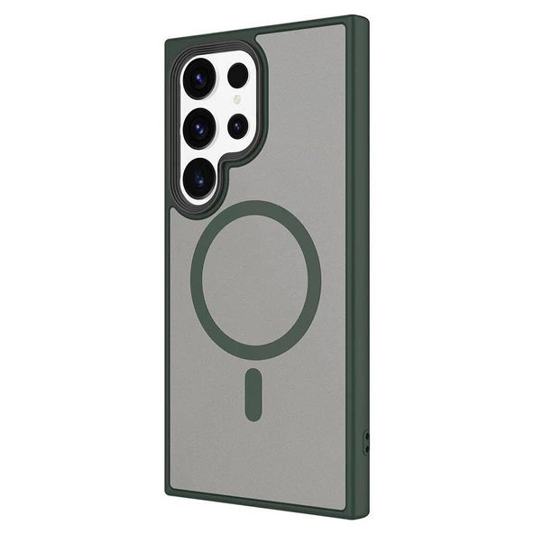 Galaxy S24 Ultra Kılıf Sert PC Arka Yüzey Wireless Şarj Özellikli Redclick Flet Magsafe Kapak - Resim 4