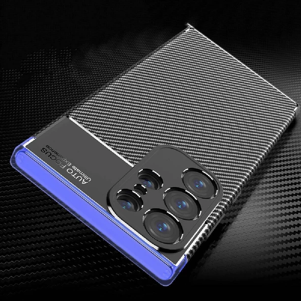 Galaxy S24 Ultra Kılıf Redclick Karbon Görünümlü Silikon Kapak - Resim 8