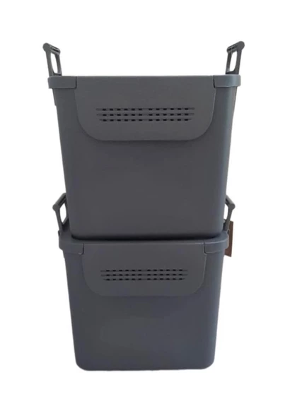 Geseus Motek  Mybox 2x30 Litre Kulplu Çok Amaçlı Organizer Saklama Kutusu-MT-35 - 7