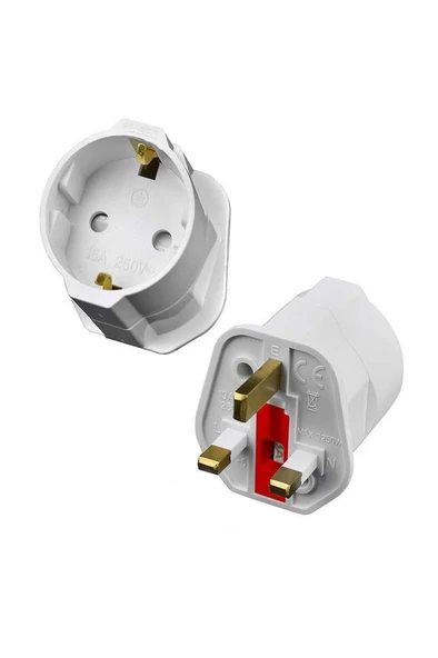 İngiliz Erkek Türk Dişi Unıversal Priz Dönüştürücü - Arabistan Türkiye Priz Çevirici - Resim 2