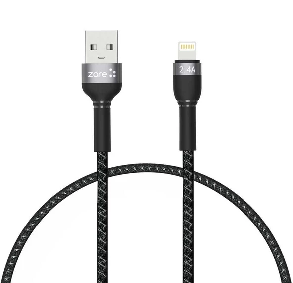 Shira Serisi Lightning USB File Örgü Şarj Kablosu 30cm