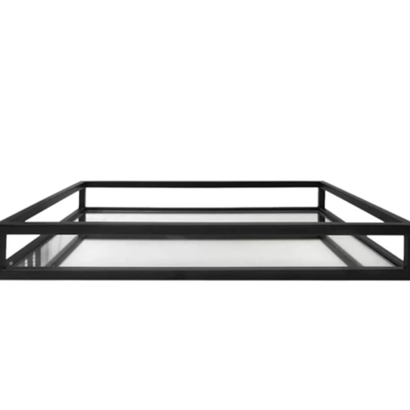 Dekoratif Milas Aynalı Metal Tepsi 30cm x 44cm - 4