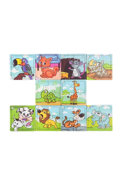 Ahşap  10'Lu Mega Set Afacanlar Eğitici Öğretici Puzzle Çocuklar Için Ahşap Eğitici Öğretici YapBoz - 4