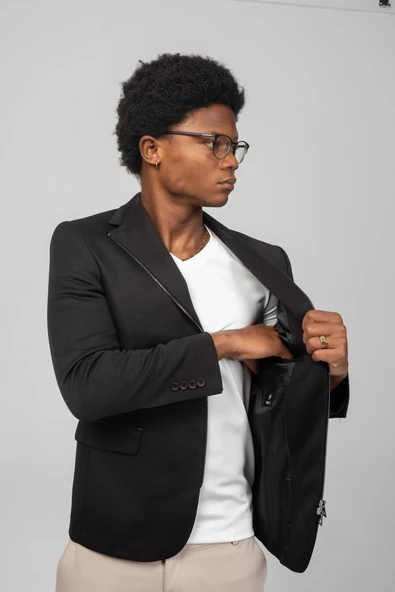 CEKMON Erkek Çift Yönden Açılır Detaylı Esneyen Kumaşdan Spor Ceket - 5