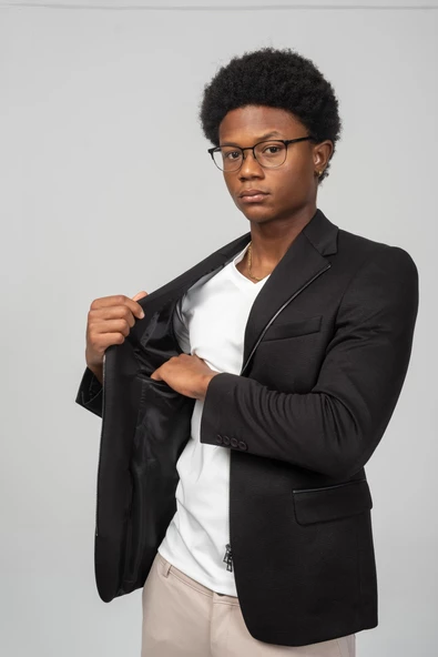 CEKMON Erkek Çift Yönden Açılır Detaylı Esneyen Kumaşdan Spor Ceket - 6