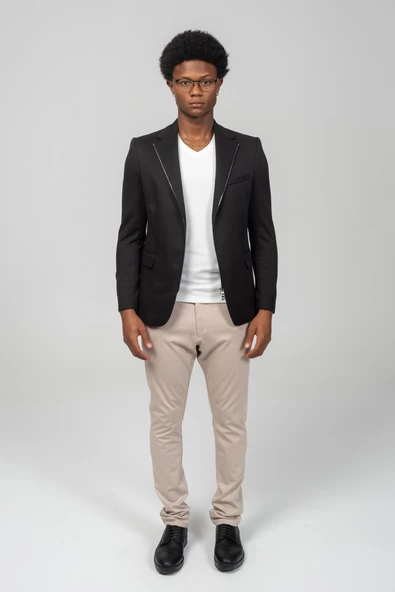 CEKMON Erkek Çift Yönden Açılır Detaylı Esneyen Kumaşdan Spor Ceket - 2