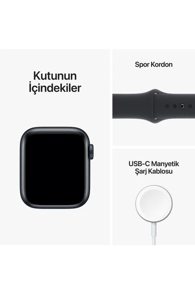 Apple Watch SE 40mm GPS Gece Yarısı Alüminyum Kasa ve Gece Yarısı Spor Kordon (Apple Türkiye Garantili)