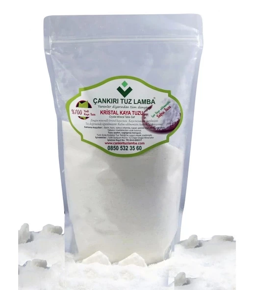 Doğal Çankırı Mineralli Kristalli Sofrada Öğütme Tuzu Granül 1 Kg