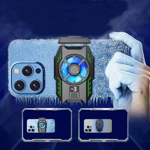 Sprange SRMC2 Radyatörlü Dijital Göstergeli Led Aydınlatmalı Telefon Soğutucu Fan - 5