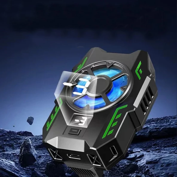 Sprange SRMC2 Radyatörlü Dijital Göstergeli Led Aydınlatmalı Telefon Soğutucu Fan - 4