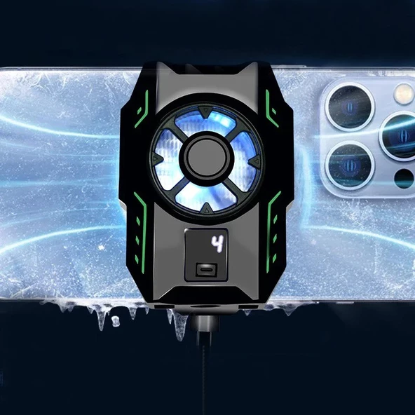 Sprange SRMC2 Radyatörlü Dijital Göstergeli Led Aydınlatmalı Telefon Soğutucu Fan - 3