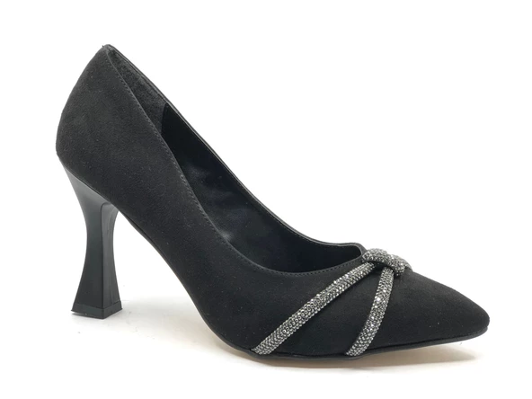 Asya Düğüm Taş Detaylı Kadın Topuklu Ayakkabı Stiletto - 3