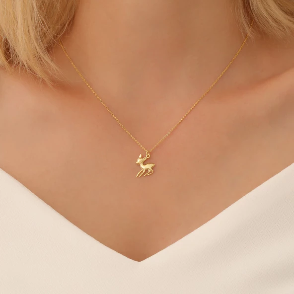 925 Ayar Gümüş Ceylan Figürü Kolye - Resim 4