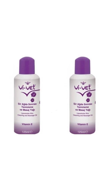 Vi-Vet Ağda Sonrası Temizleme Ve Masaj Yağı E Vitamini 125 ml 2 Ad.