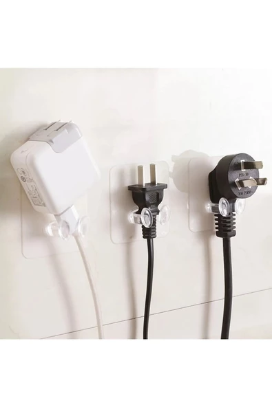 Kendinde Yapışkanlı Şeffaf Kablo Tutucu Diş Fırçası Askısı 5 Adet - 6