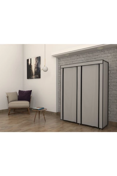 Burak Plastik Profilli Çok Amaçlı Bez Dolap Ayakkabılık - 2