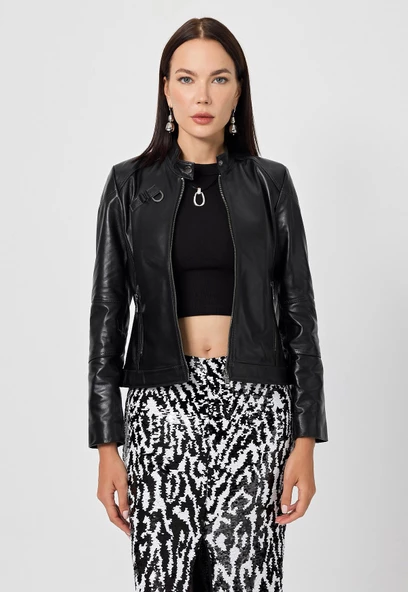 Brigida Siyah Deri Mont - 2