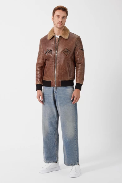 Bosco Taba Deri Tüylü Mont - 5