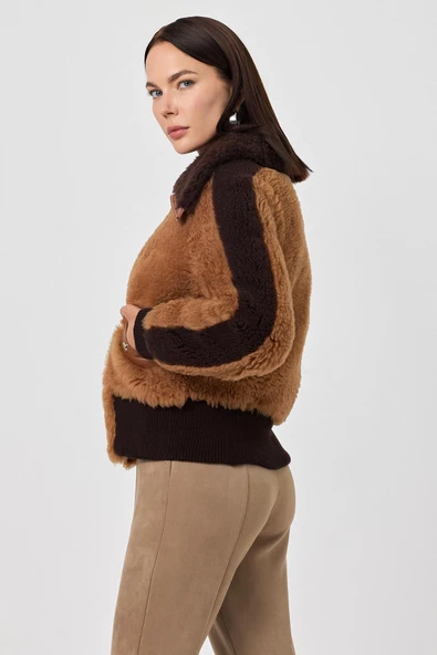 Karina Taba Tüylü Mont - 7