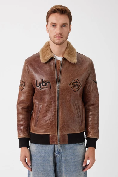 Bosco Taba Deri Tüylü Mont