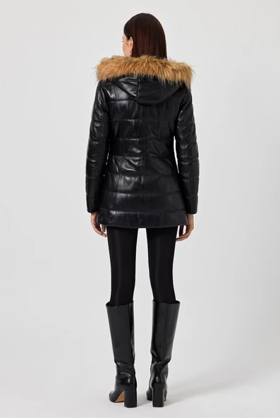 Zeta Siyah Deri Mont - 4