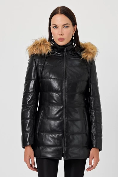 Zeta Siyah Deri Mont