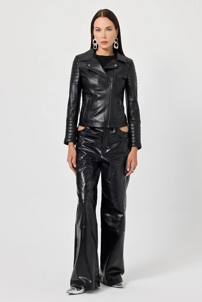 Jaquetta Siyah Deri Mont - 3