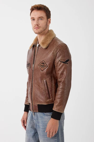 Bosco Taba Deri Tüylü Mont - 4