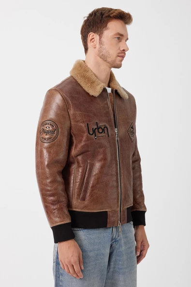 Bosco Taba Deri Tüylü Mont - 3