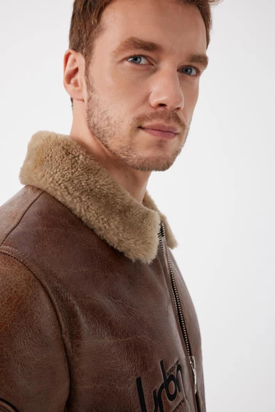 Bosco Taba Deri Tüylü Mont - 6