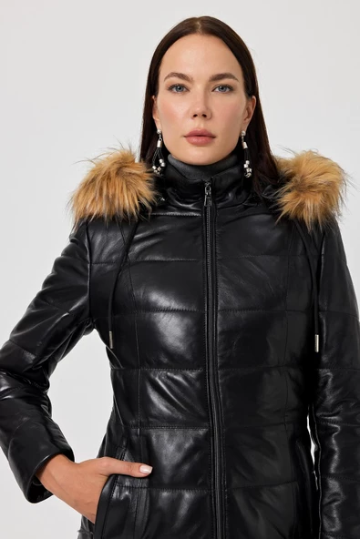 Zeta Siyah Deri Mont - 6