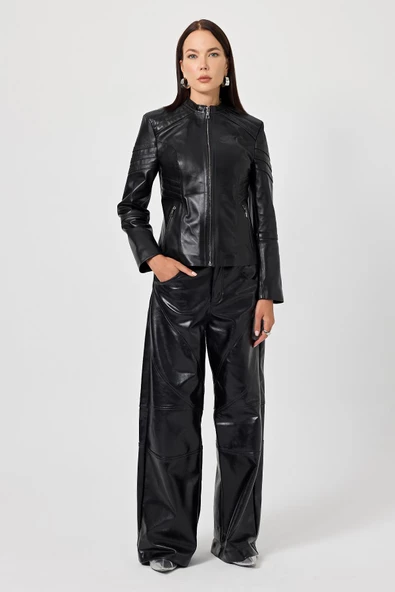 Raffaella Siyah Deri Mont - 3