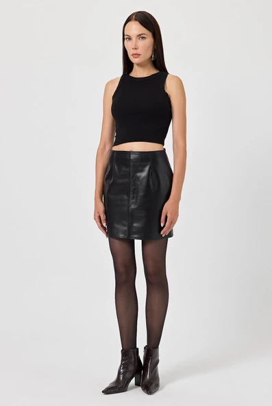 Noemi Siyah Deri Etek - 2