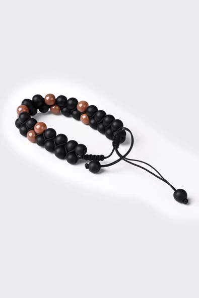 Boncuk Bileklik Siyah Kahverengi 117545 - 2