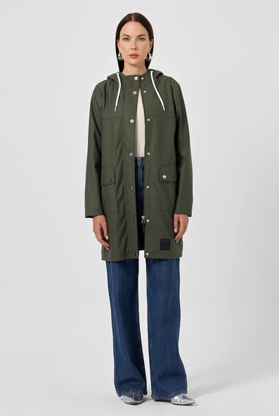 Renata Haki Yeşil Suni Yağmurluk - 5