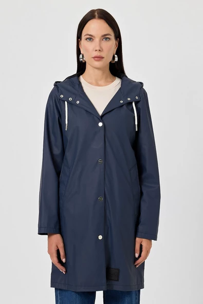 Ladonna Lacivert Suni Yağmurluk