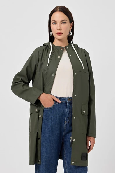 Renata Haki Yeşil Suni Yağmurluk - 2