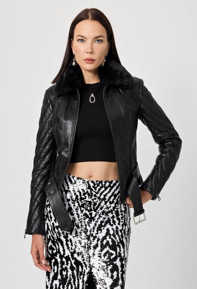 Belinda Siyah Deri Mont - 2