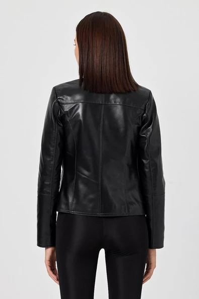 Antonella Siyah Deri Mont - 4