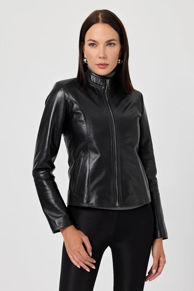 Antonella Siyah Deri Mont - 5