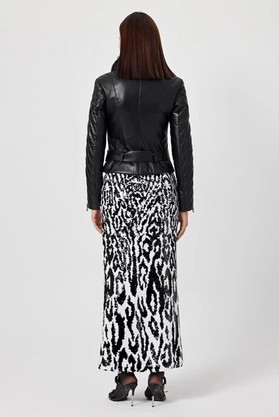 Belinda Siyah Deri Mont - 4