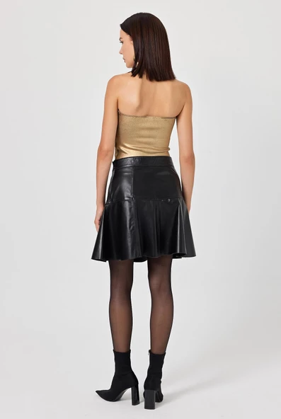 Dalila Siyah Deri Etek - 4