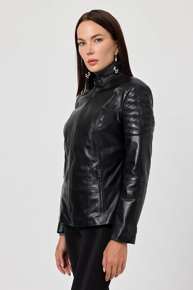 Eugenia Siyah Deri Mont - 5