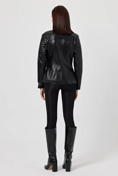 Eugenia Siyah Deri Mont - 4