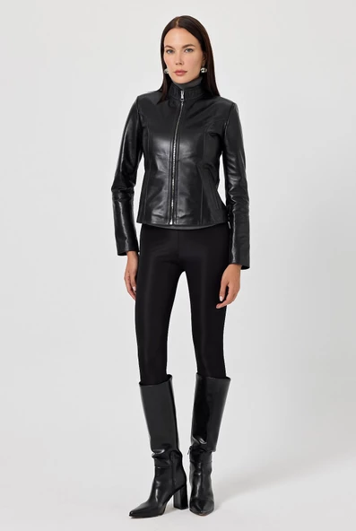 Antonella Siyah Deri Mont - 3