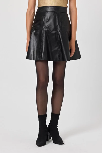 Dalila Siyah Deri Etek - 3