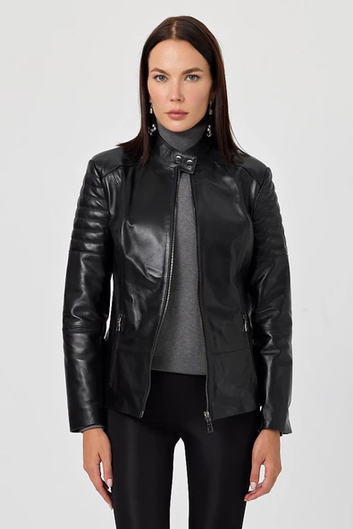 Eugenia Siyah Deri Mont - 6