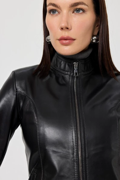 Antonella Siyah Deri Mont - 6