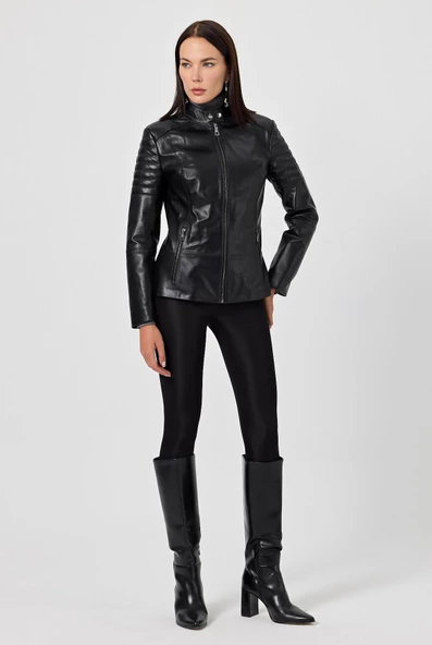 Eugenia Siyah Deri Mont - 3